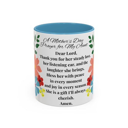 Aunt Prayer Coffee Mug - Floral Design - Mother's Day Gift - 11oz/15oz