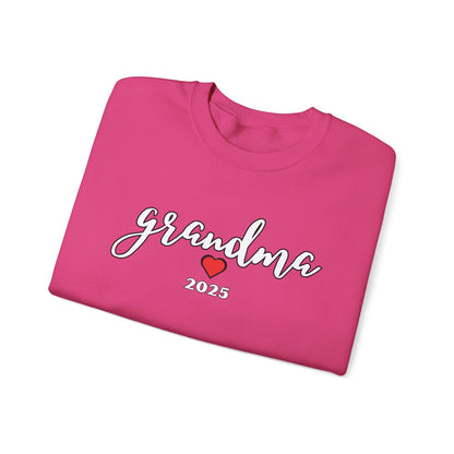 Grandma 2025 Red Heart Sweatshirt - Valentines Day, Mother's Day, Birthday Gift, Love Gift