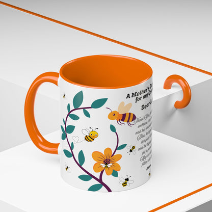 Grandma Prayer Coffee Mug (11, 15oz) Floral Bumble Bees Mother's Day Gift