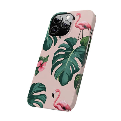Tropical Flamingo Phone Case, Summer Vibe Smartphone Cover, Gift for Beach Lovers, Cute Mobile Accessory, Floral Design