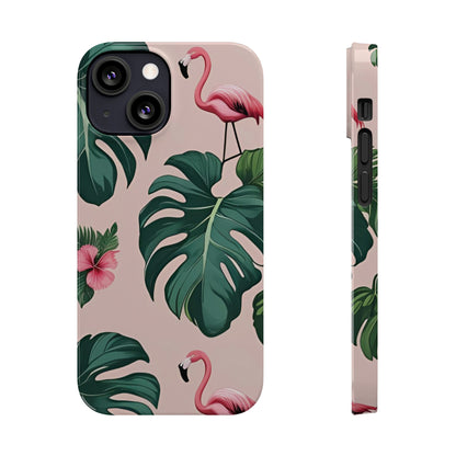 Tropical Flamingo Phone Case, Summer Vibe Smartphone Cover, Gift for Beach Lovers, Cute Mobile Accessory, Floral Design