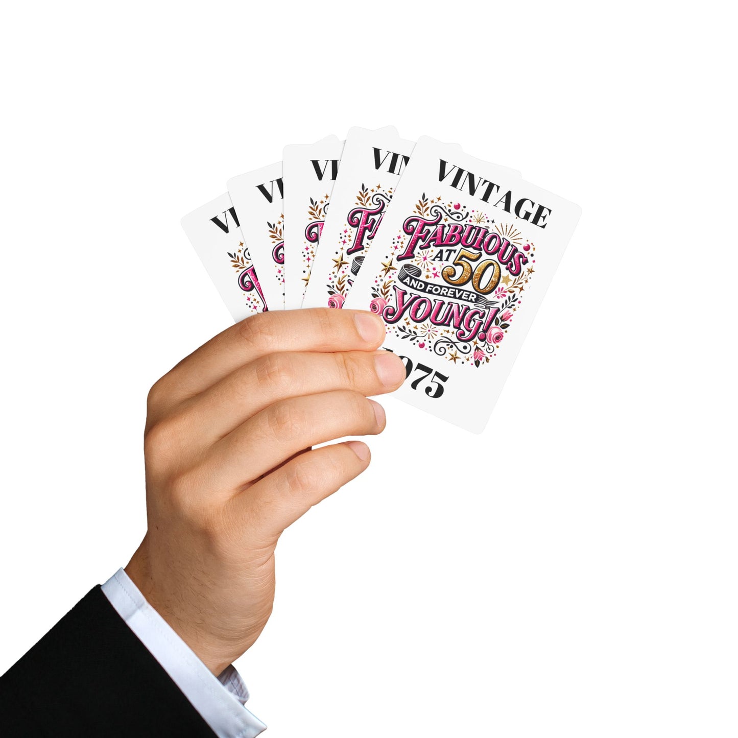 Poker Card - Fabulous At 50 Forever Young, Party Favor, Birthday Fun Games