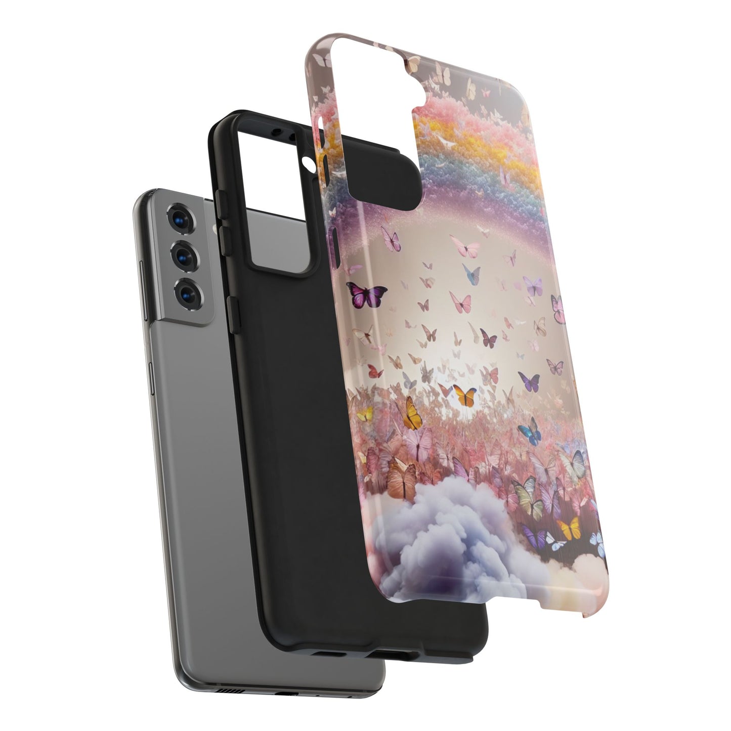 Spring Butterfly & Rainbow Phone Cover – Stylish, Strong & Gift-Ready