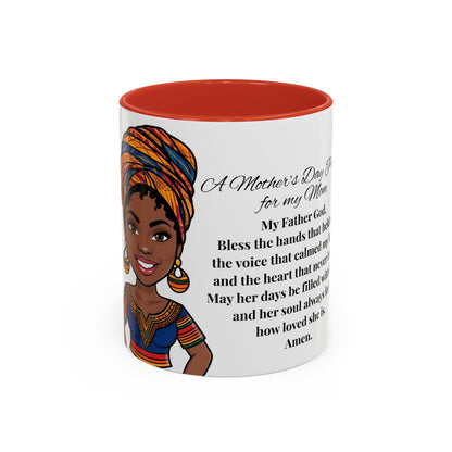Mom Mother's Day Prayer Mug- African/American/Caribbean Mother's Day Prayer Coffee Mug, Inspirational