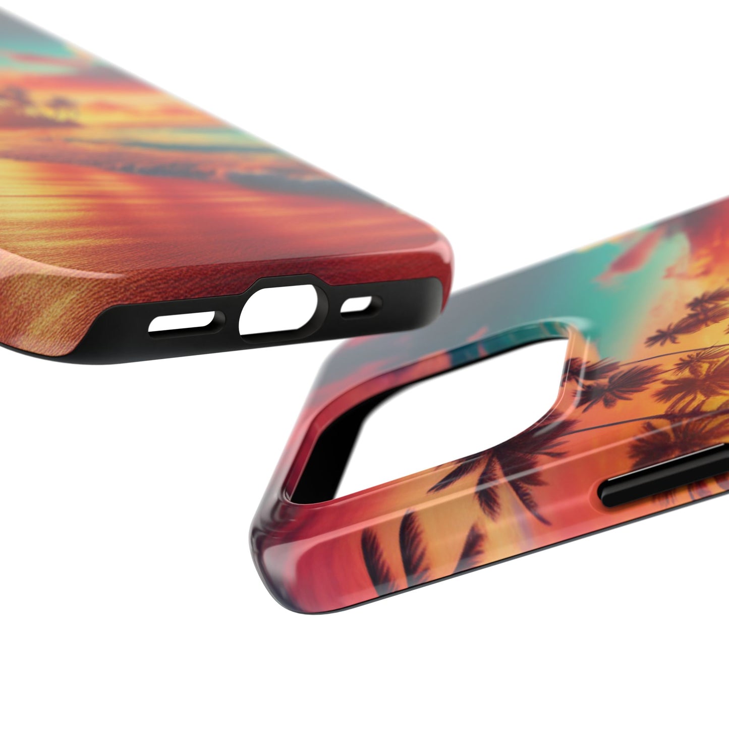Tropical Sunset Tough Phone Cases for Summer, Beach Vibes, Gift for Travelers, Durable Phone Covers