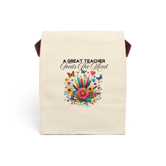 A Great Teacher Feeds The Mind Canvas Lunch Bag