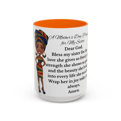 Sister Prayer African American Mother's Day Mug, gift